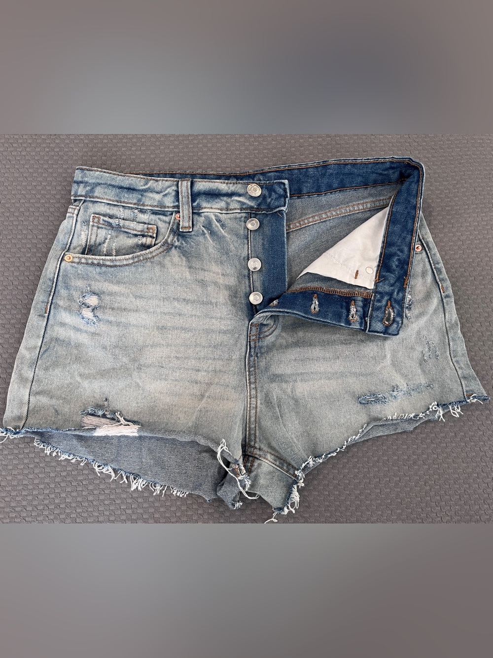 Wild Fable Distressed Super High Rise Button Fly Denim Cutoff Shorts 6